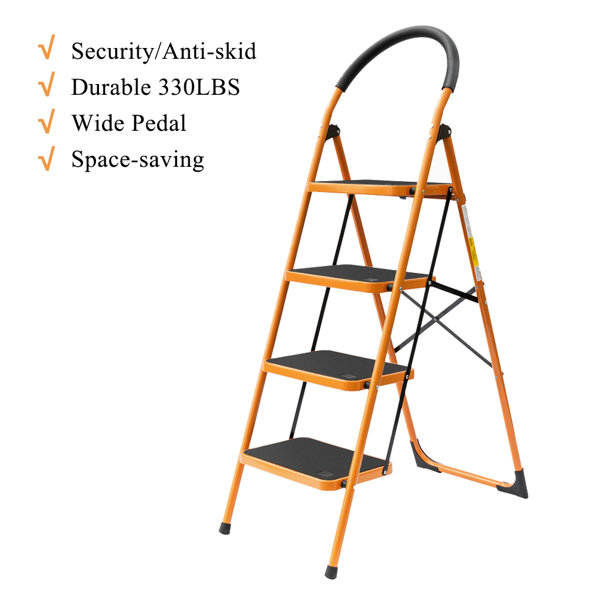 WFX Utility™ Como 4 Step Steel Lightweight Folding Small Step Ladder & Reviews Wayfair